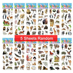 5 Sheet Puffy Stickers for Kids