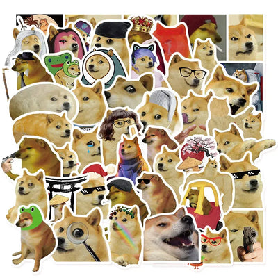 10/50PCS Funny Dog Meme Stickers