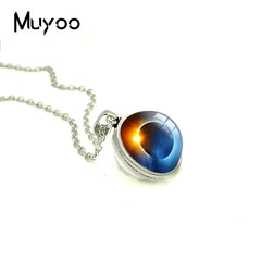 Solar Eclipse Double Sided Space Galaxy Chain