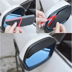 2Pcs Car Rearview Mirror Carbon Fiber Rain Cover