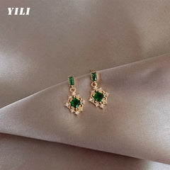 Emerald Crystal Earrings