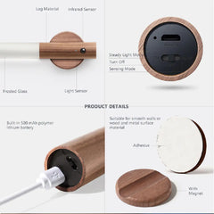 LED Wireless Motion Sensor Wood Night Light