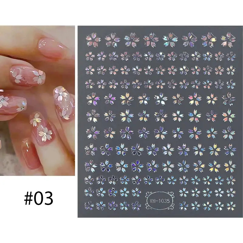 3D Laser Sakura Nail Decor