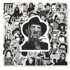 50PCS Black & White Horror Movie Stickers