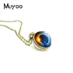 Solar Eclipse Double Sided Space Galaxy Chain