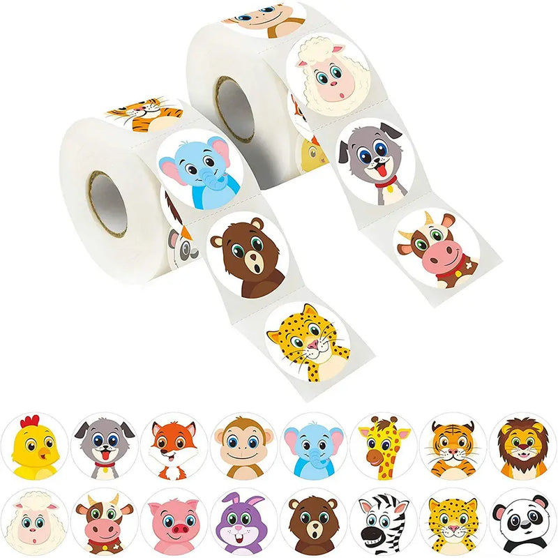 50-500pcs Children Cartoon Animal Stickers