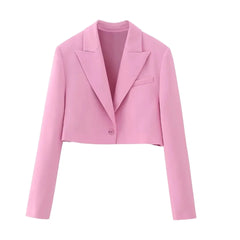 Pink Cropped Blazer