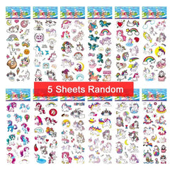 5 Sheet Puffy Stickers for Kids