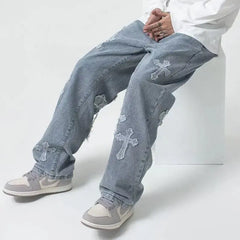 Denim Cross Pants