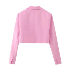 Pink Cropped Blazer