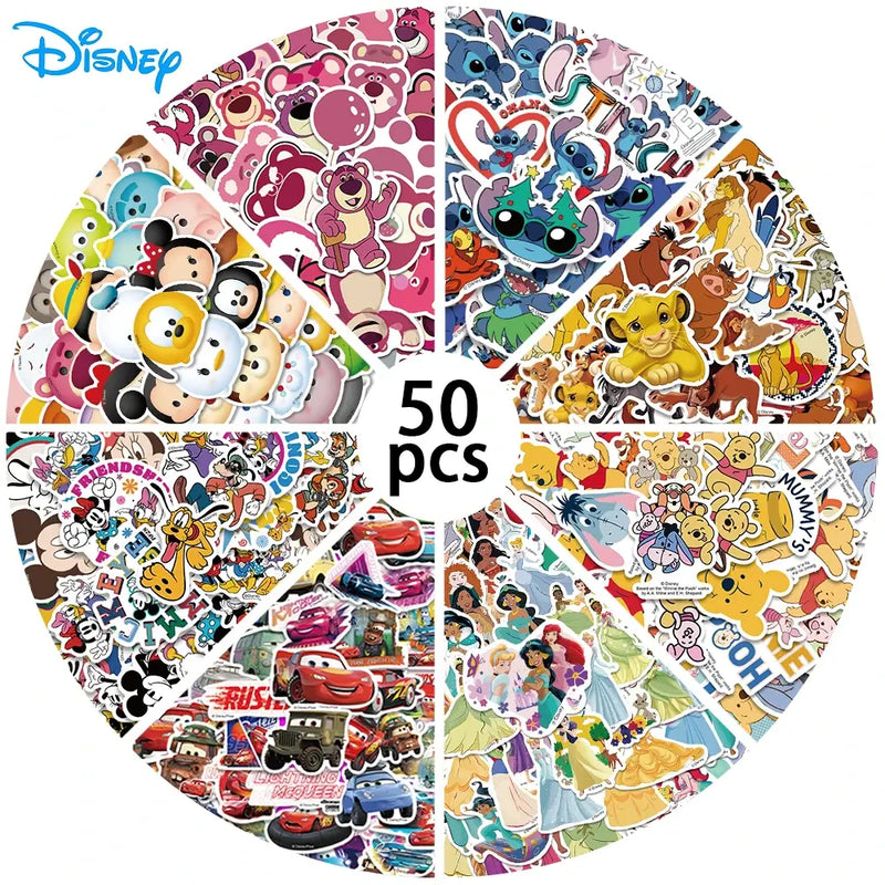 50/100pcs Disney Mix Cartoon Stickers