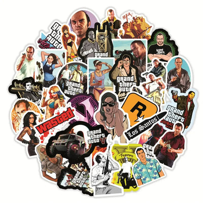 50PCS Rockstar GTA Stickers