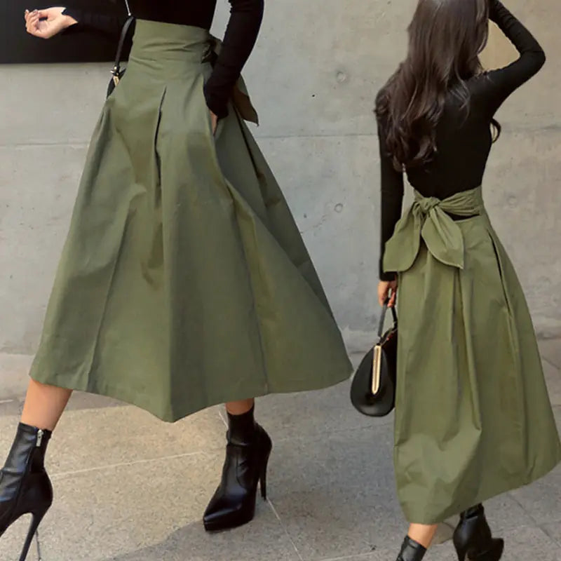 Solid Long Skirt