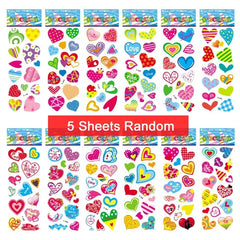 5 Sheet Puffy Stickers for Kids