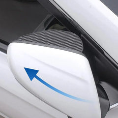 2Pcs Car Rearview Mirror Carbon Fiber Rain Cover