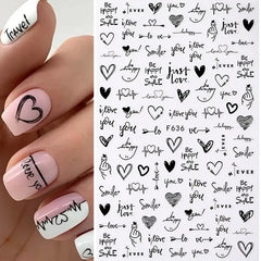 3D Laser Heart ILY Nail Decor