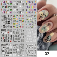 Water Design Nails Sticker Set